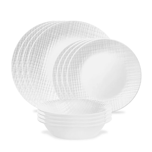 Linen Weave 12-piece Dinnerware Set